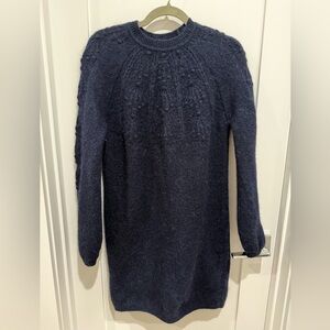 Boden Navy Blue Wool Blend Textured Knit Sweater | Size 4